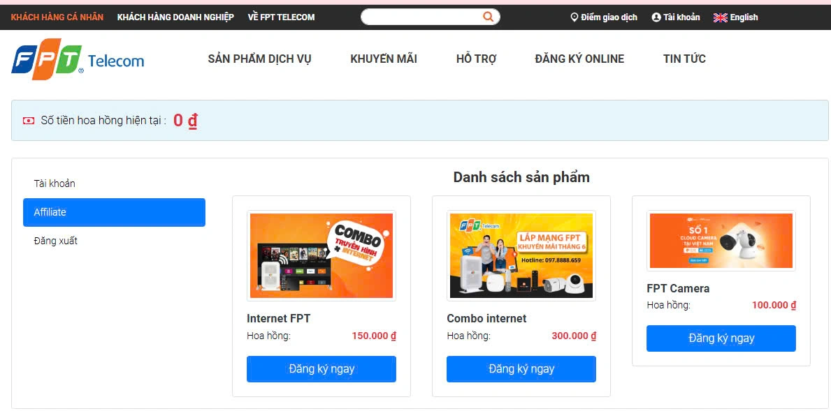 đăng k&yacute; affiliate FPT